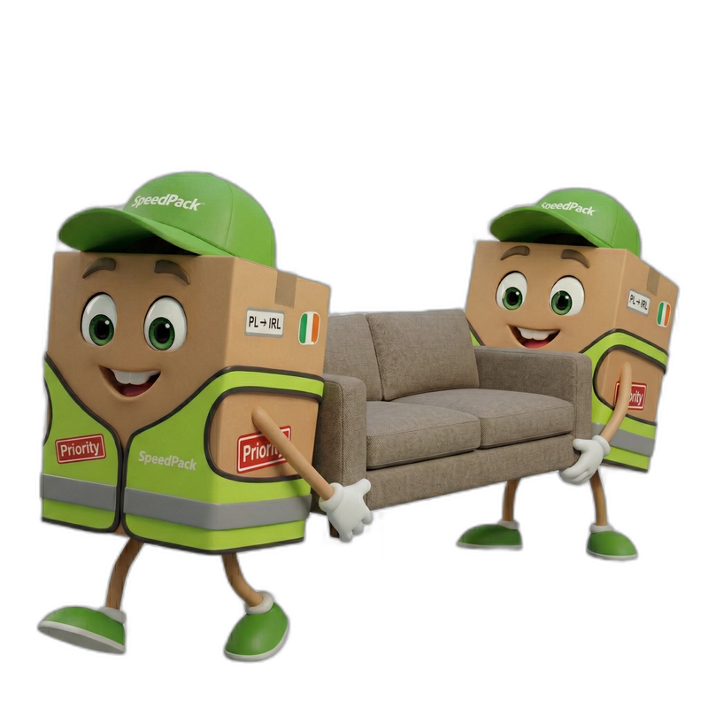 Maskotki SpeedPack niosace kanape